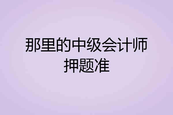 那里的中级会计师押题准