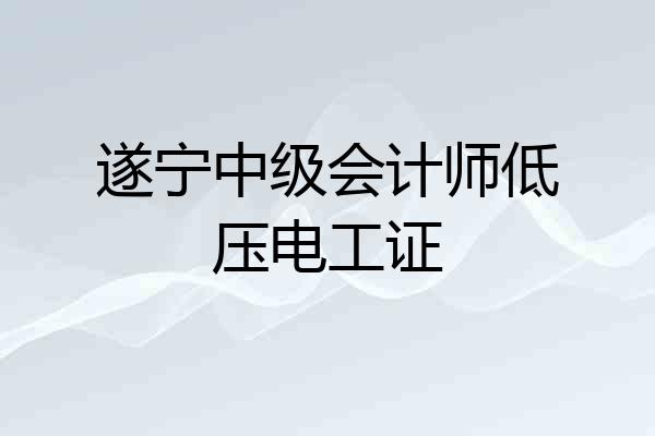 遂宁中级会计师低压电工证