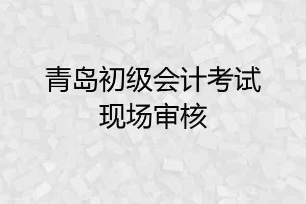 青岛初级会计考试现场审核