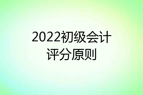 2022初级会计评分原则