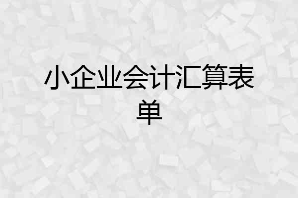 小企业会计汇算表单