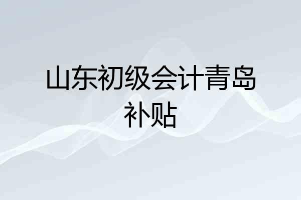 山东初级会计青岛补贴