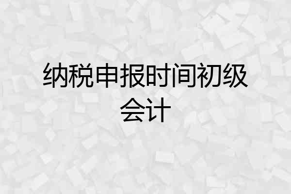 纳税申报时间初级会计