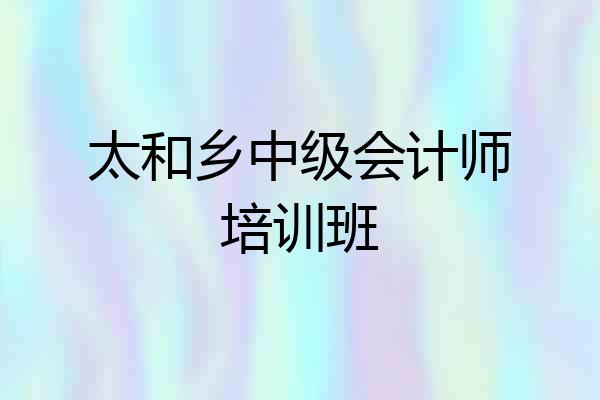 太和乡中级会计师培训班