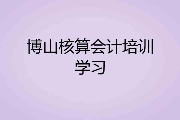 博山核算会计培训学习