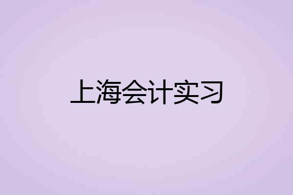上海会计实习