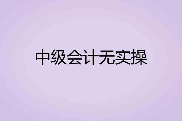 中级会计无实操