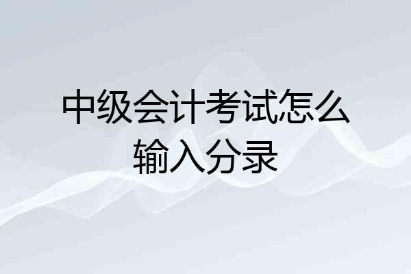 中级会计考试怎么输入分录