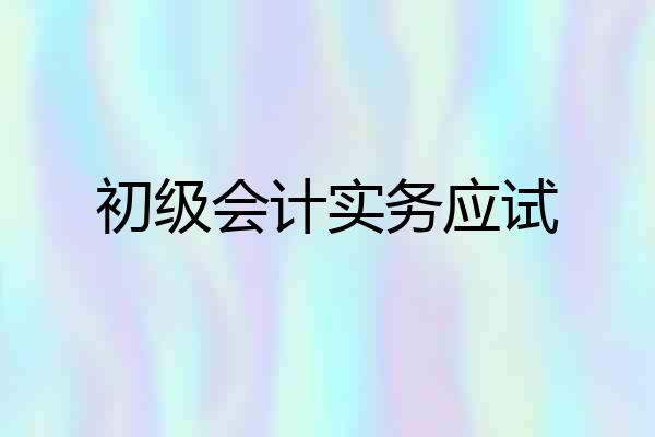 初级会计实务应试