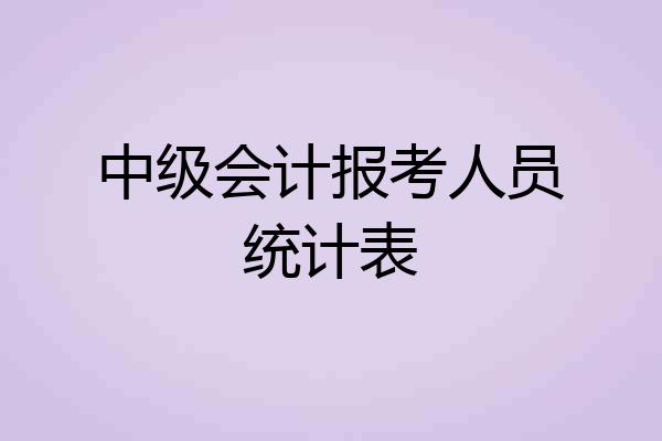 中级会计报考人员统计表