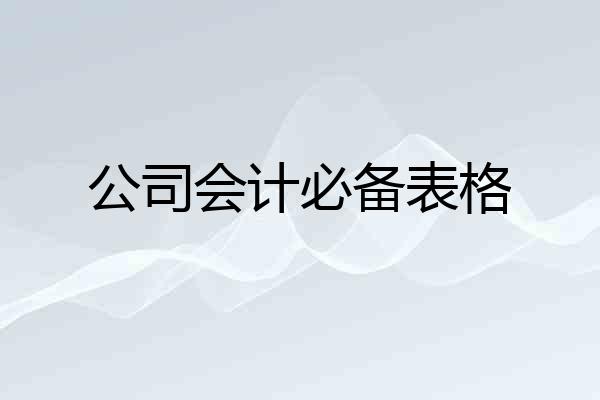 公司会计必备表格