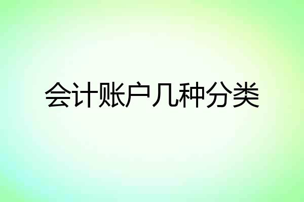 会计账户几种分类
