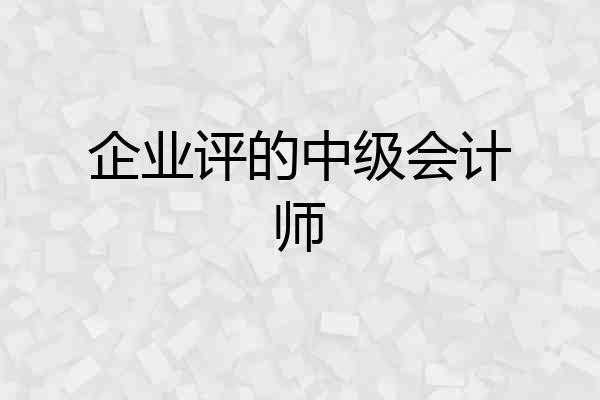 企业评的中级会计师