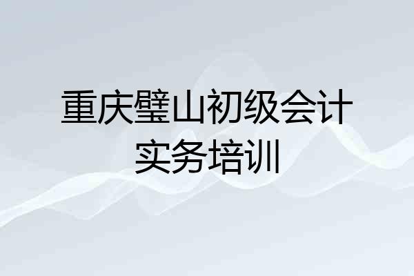 重庆璧山初级会计实务培训