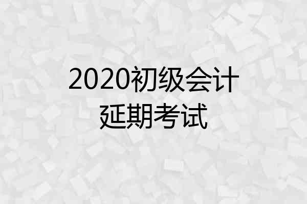 2020初级会计延期考试