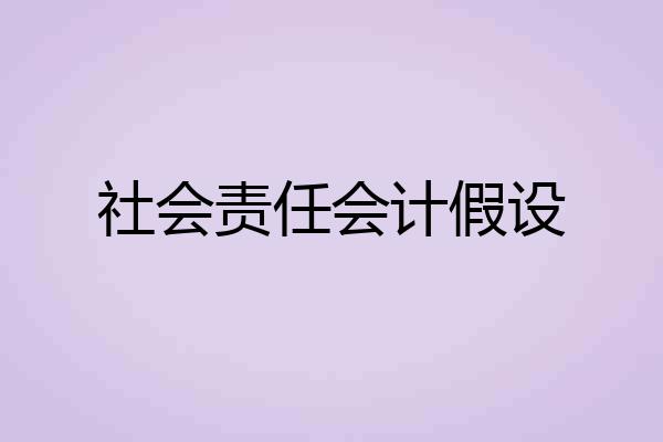 社会责任会计假设