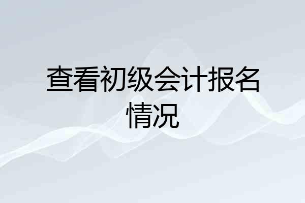 查看初级会计报名情况