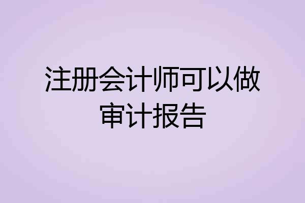 注册会计师可以做审计报告