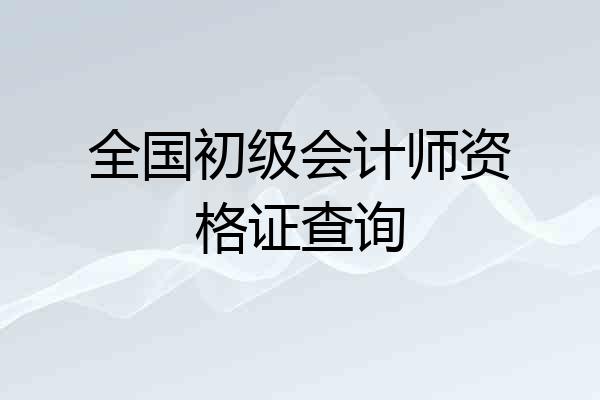 全国初级会计师资格证查询