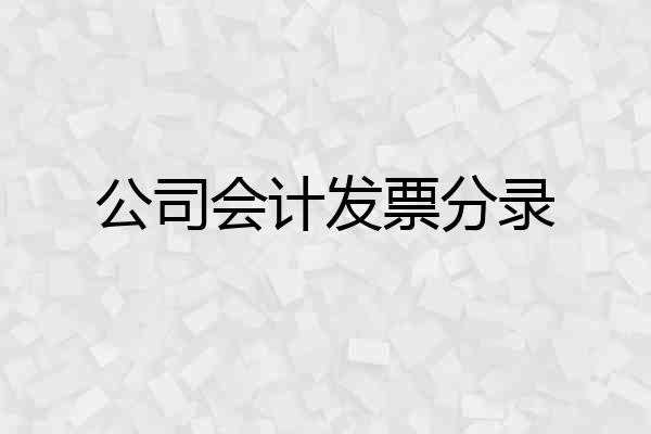 公司会计发票分录