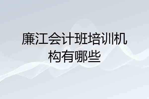 廉江会计班培训机构有哪些