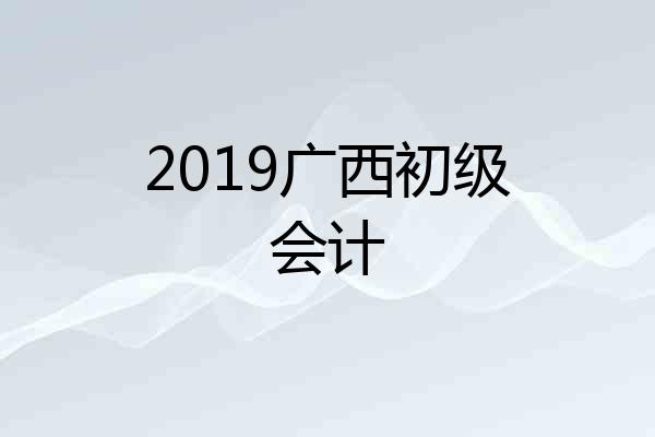 2019广西初级会计
