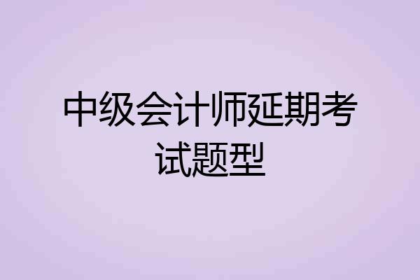 中级会计师延期考试题型
