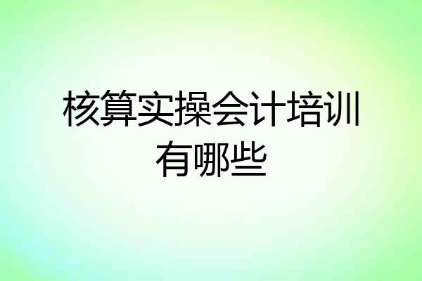 核算实操会计培训有哪些
