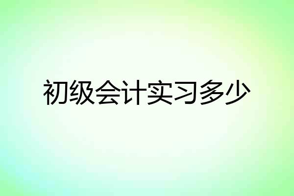 初级会计实习多少