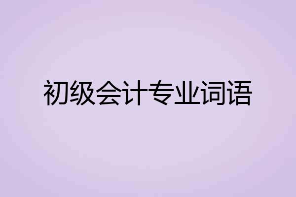 初级会计专业词语