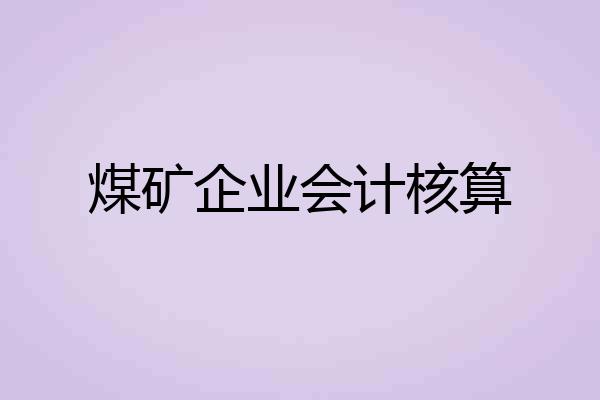 煤矿企业会计核算