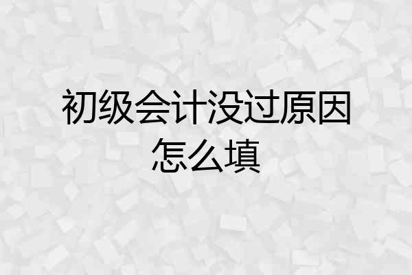 初级会计没过原因怎么填