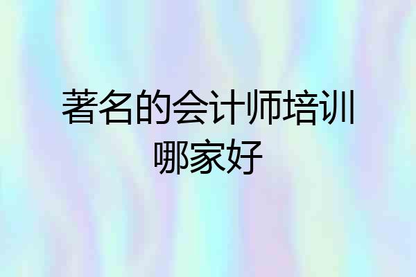 著名的会计师培训哪家好