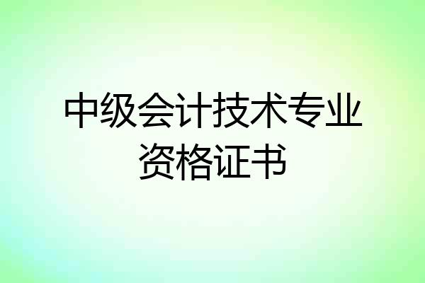 中级会计技术专业资格证书