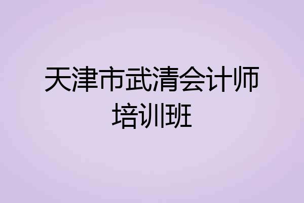 天津市武清会计师培训班