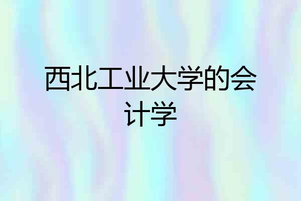 西北工业大学的会计学