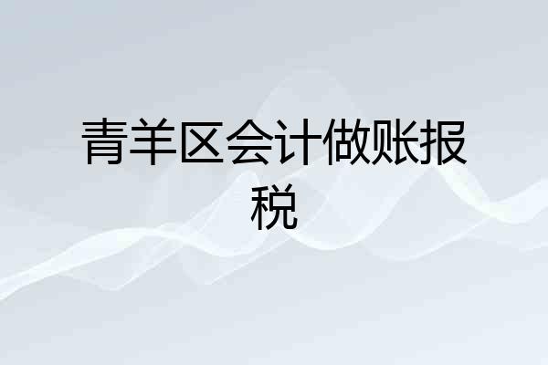 青羊区会计做账报税