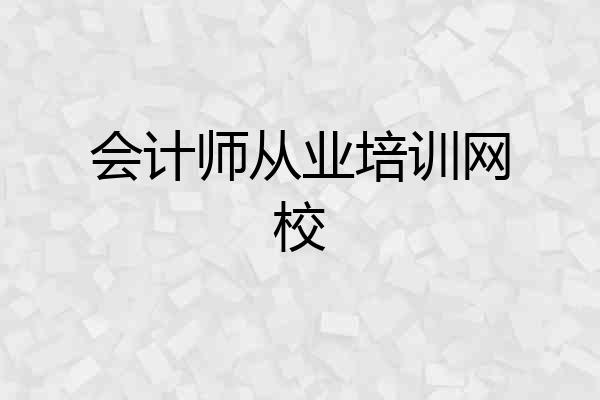 会计师从业培训网校
