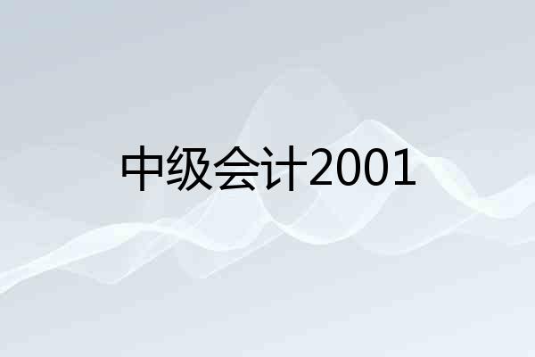 中级会计2001