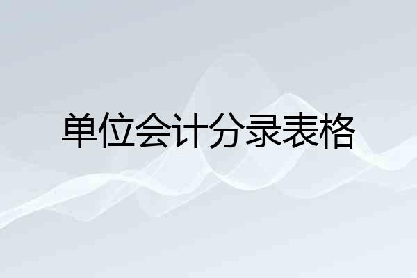 单位会计分录表格