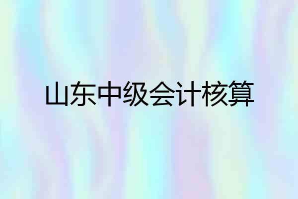 山东中级会计核算