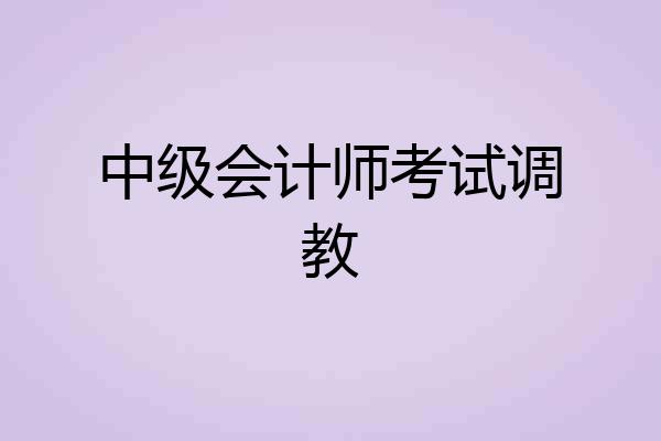 中级会计师考试调教