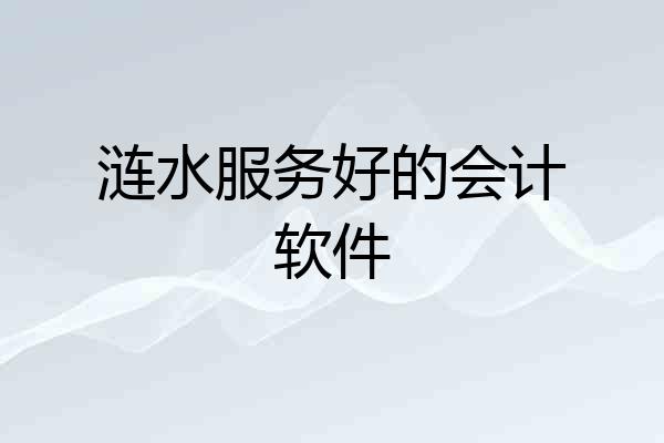 涟水服务好的会计软件