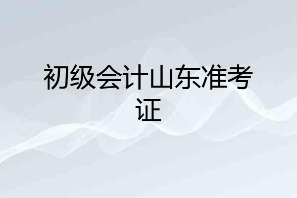 初级会计山东准考证