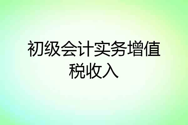 初级会计实务增值税收入
