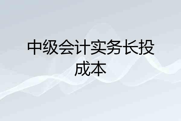 中级会计实务长投成本