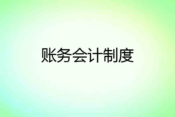 账务会计制度