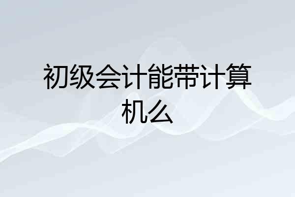 初级会计能带计算机么