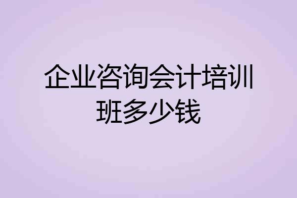 企业咨询会计培训班多少钱
