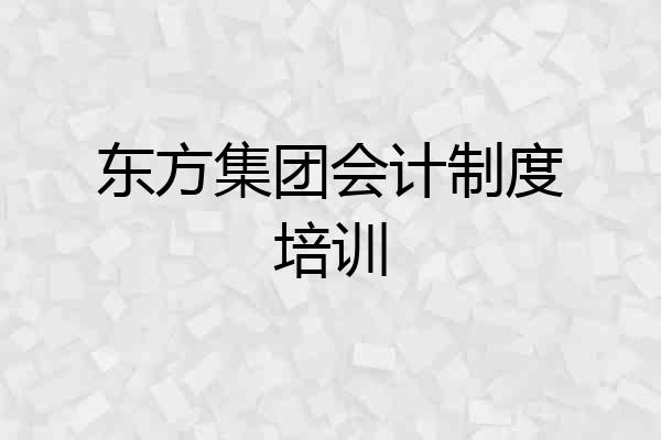 东方集团会计制度培训